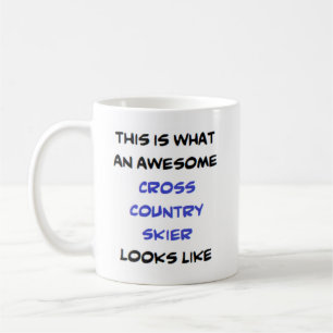 skier cross country, awesome coffee mug