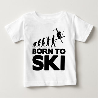 SKIER EVOLUTION BORN TO SKI 02.png Baby T-Shirt