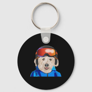 Skier Glen Of Imaal Terrier Snowboarding Pocket Key Ring