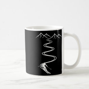 Skier In Deep Snow Apres Ski Powder Skiing Retro S Coffee Mug