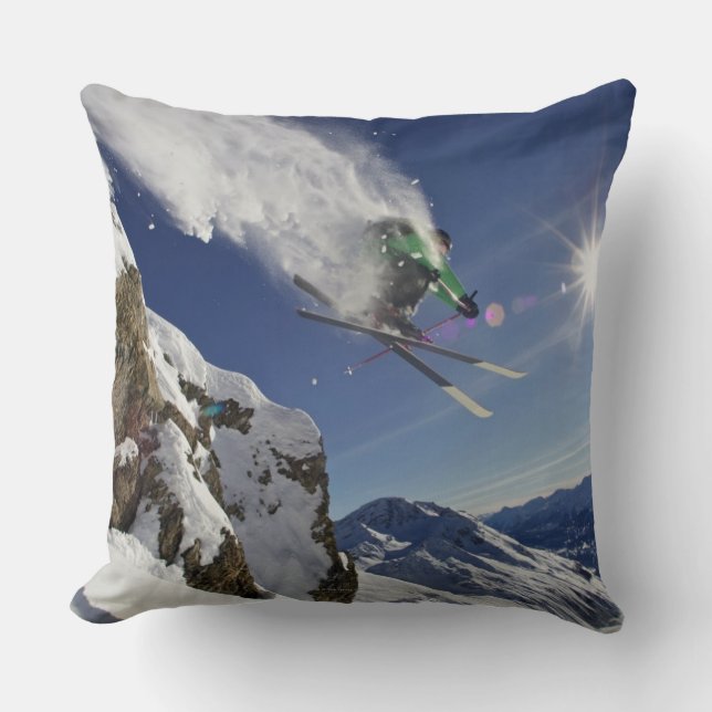Skier in Midair Cushion (Front)