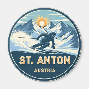 Skier in St. Anton Austria Magnet