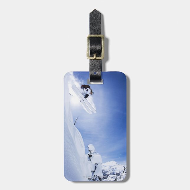 Skier Jumping Luggage Tag (Front Vertical)