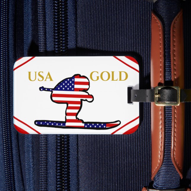 SKIER LUGGAGE TAG (Front Insitu 4)