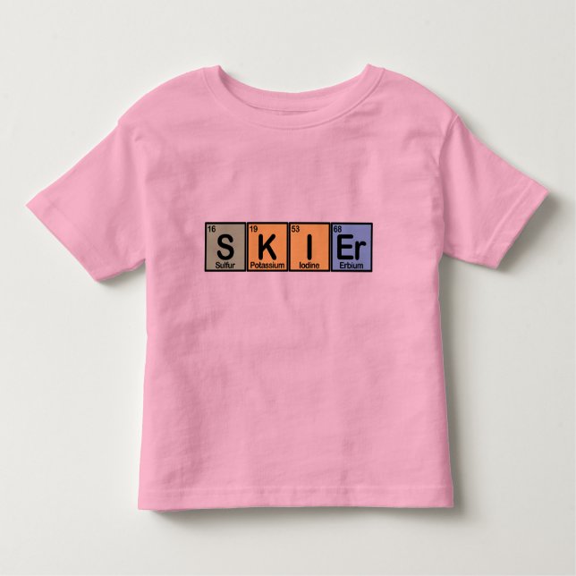 Skier made of Elements Toddler T-Shirt (Front)