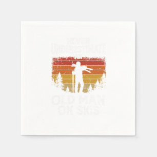 Skier Never Underestimate An Old Man On Skis Napkin