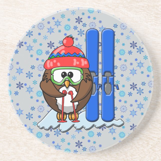 skier owl coaster (Front)