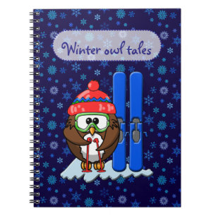 skier owl notebook