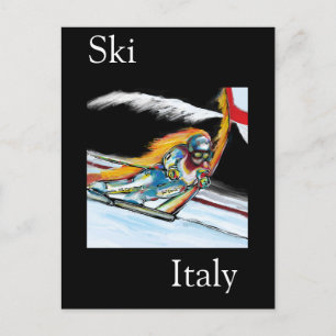 SKIER POSTCARD