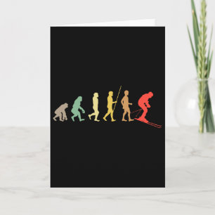 Skier Retro Skiing Ski Downhill Winter Sport Enthu Card