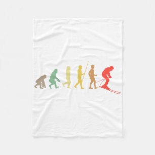 Skier Retro Skiing Ski Downhill Winter Sport Enthu Fleece Blanket