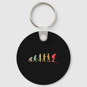 Skier Retro Skiing Ski Downhill Winter Sport Enthu Key Ring