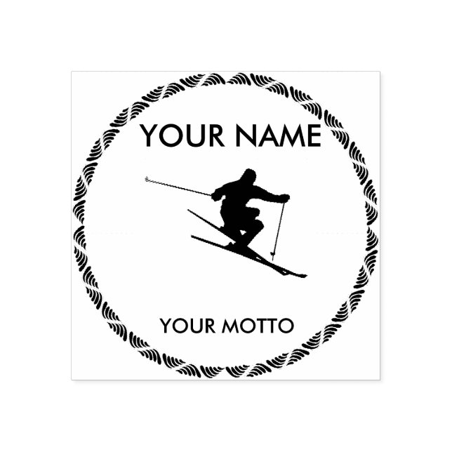 Skier Rubber Stamp (Imprint)