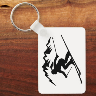 Skier Silhouette Key Ring