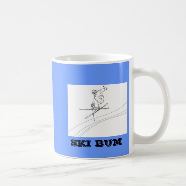 skier, SKI BUM Coffee Mug (Right)