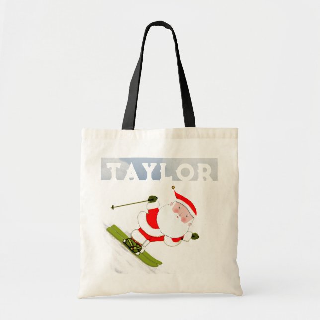Skier Ski Holiday Gift Tote Bag (Front)