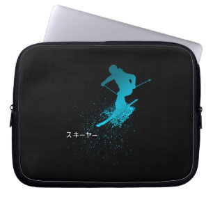 Skier, Ski, Japanese Laptop Sleeve