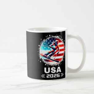 Skier Ski Usa Team 2026 Skiing American Flag Women Coffee Mug