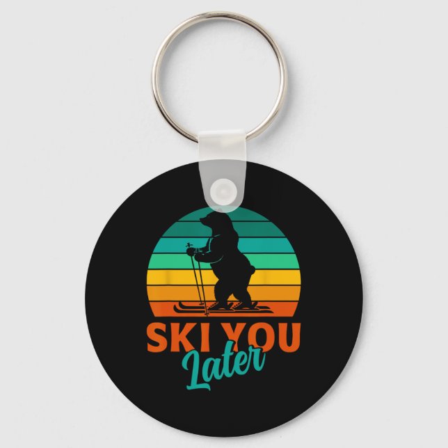 Skier Ski You Later Funny Skiing Kids  Key Ring (Front)