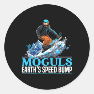 Skier Skier Ski Season Winter Sport Snow Mogul Ski Classic Round Sticker