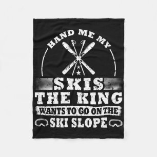 Skier Skiing  Fleece Blanket