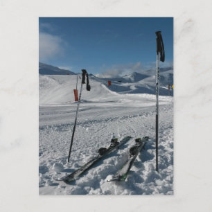 Skier Skipiste Postcard