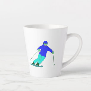 Skier Snow Skiing Latte Mug