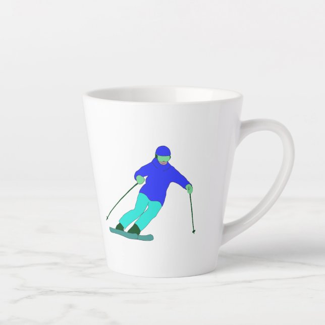 Skier Snow Skiing    Latte Mug (Right)