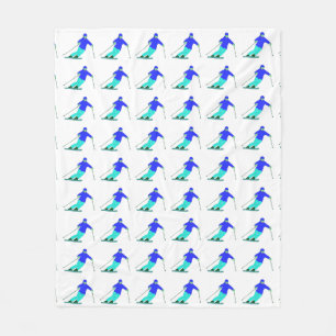 Skier Snow Skiing Winter Vacation Fleece Blanket