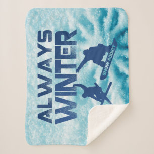 Skier & Snowboarder Throw Blanket