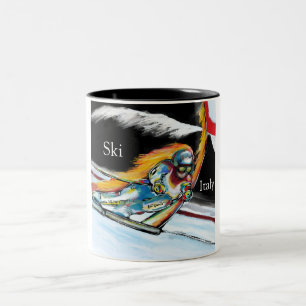 SKIER Two-Tone COFFEE MUG