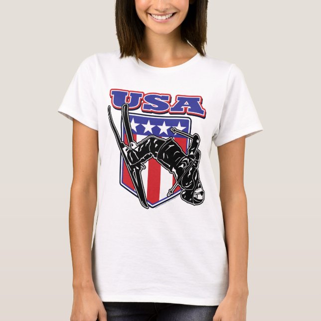 Skier USA T-Shirt (Front)