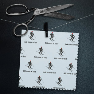 Skier Winter Sports Theme - own text on any colour Fabric