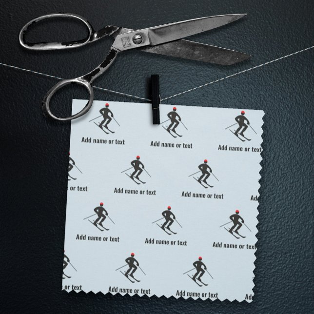 Skier Winter Sports Theme - own text on any colour Fabric (Creator Uploaded)