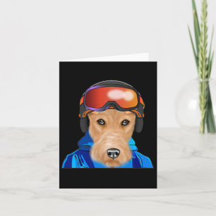 Skier Wire Fox Terrier Snowboarding Pocket Card