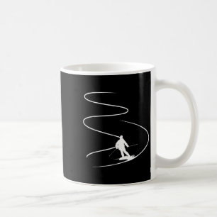 Skier With Tracks In Deep Powder Snow Freeride Spo Coffee Mug