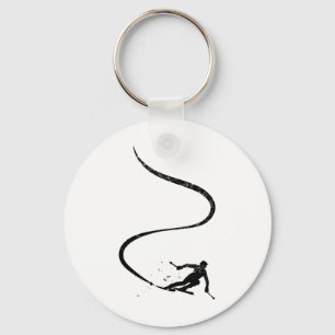 Skiers Downhill Mountains Ski Sport Ski Skiing Gif Key Ring