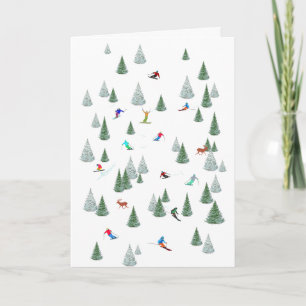 Skiers Downhill Skiing   Card
