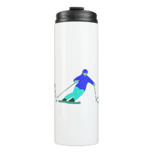 Skiers Downhill Skiing  Thermal Tumbler