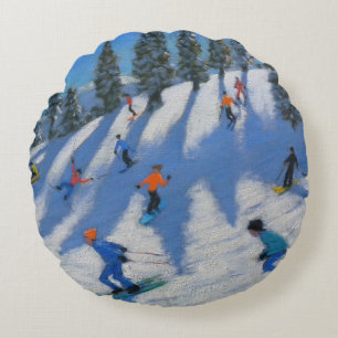 Skiers Lofer 2010 Round Cushion