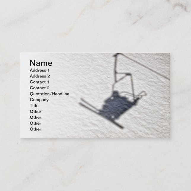 Skiers shadow business card (Front)
