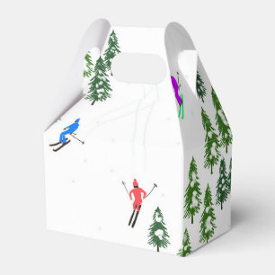 Skiers Skiing Illustration Ski Xmas Christmas  Favour Box
