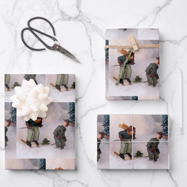 Skier's Wrapping Paper Sheet Set (Front)