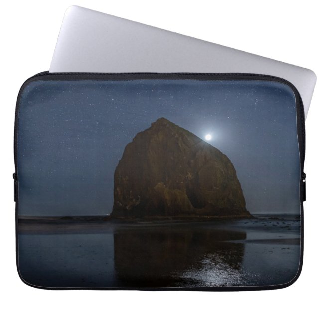 Skies Above Haystack Rock | Cannon Beach, Oregon Laptop Sleeve (Front)