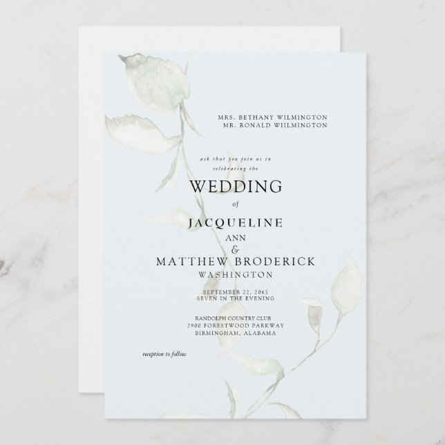 Skies are Blue Wedding Invitation (Front/Back)