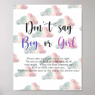 Skies - Don't say boy or girl Poster