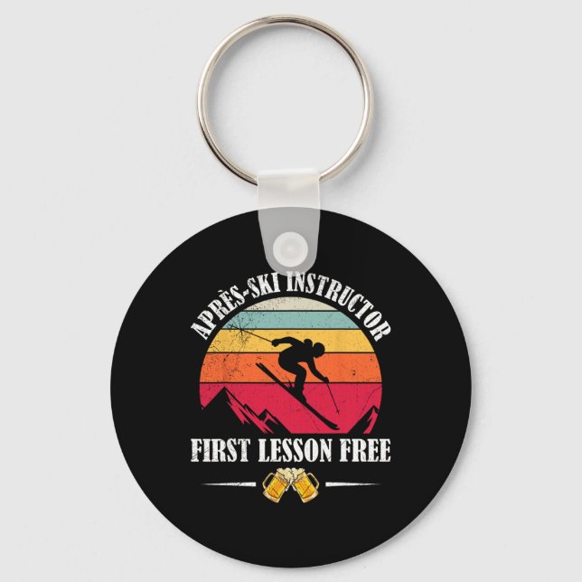 Skifahrer Apres-ski Instructor First Lesson Free A Key Ring (Front)