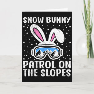 Skifahrer Snow Bunny Patrol On The Slopes Security Card