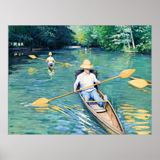 Skiffs, artwork by Gustave Caillebotte Poster (Front)