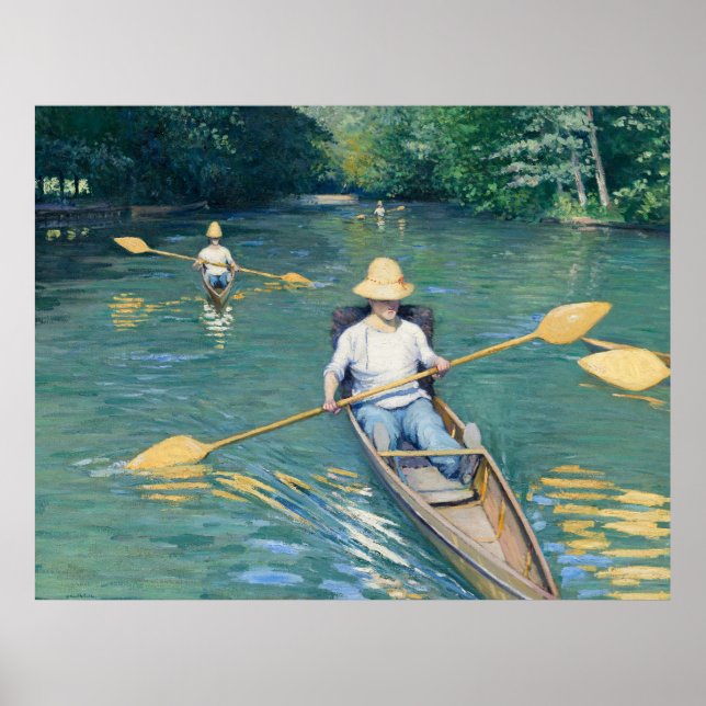 Skiffs by Gustave Caillebotte Poster (Front)
